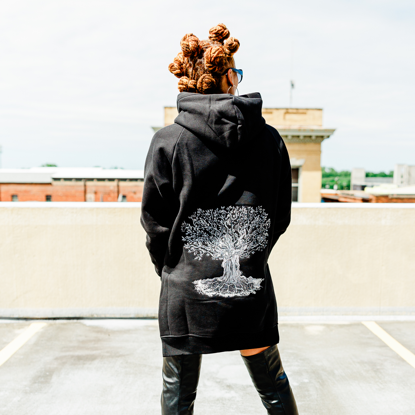 Signature Logo Motto Hoodie Dress